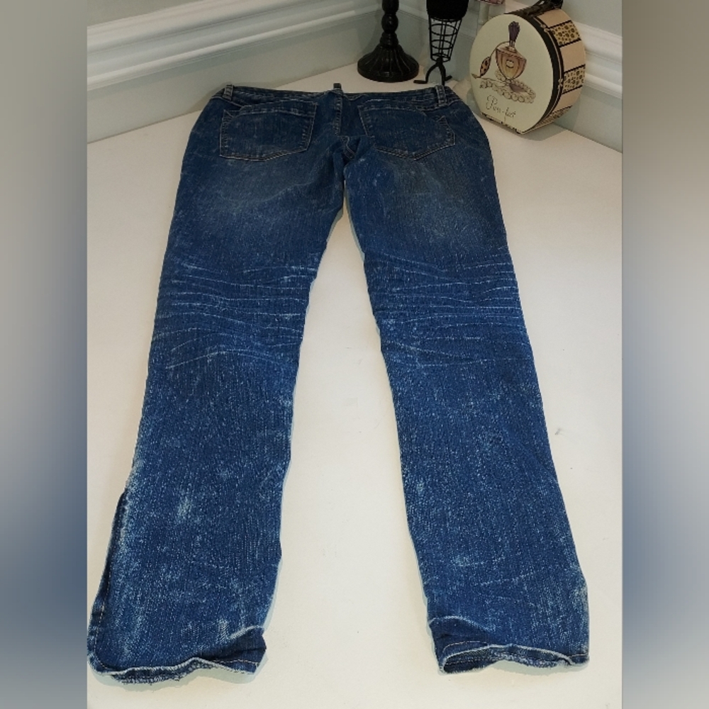Inked & Faded 5 Pocket Stretch Skinny Jeggings with Zippers on Ankles Pre-owned - Picture 5 of 8